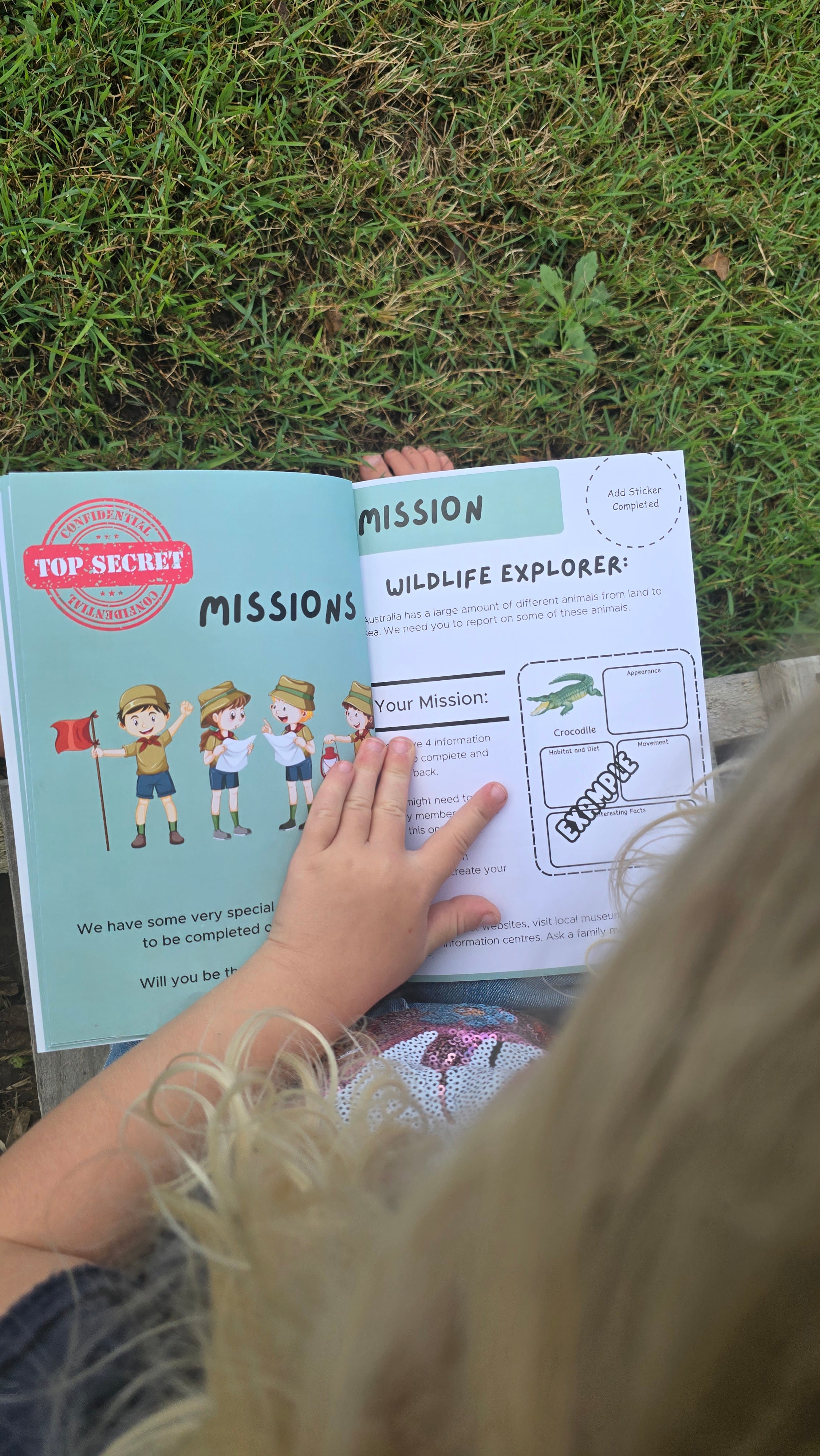 Campign activities book with child