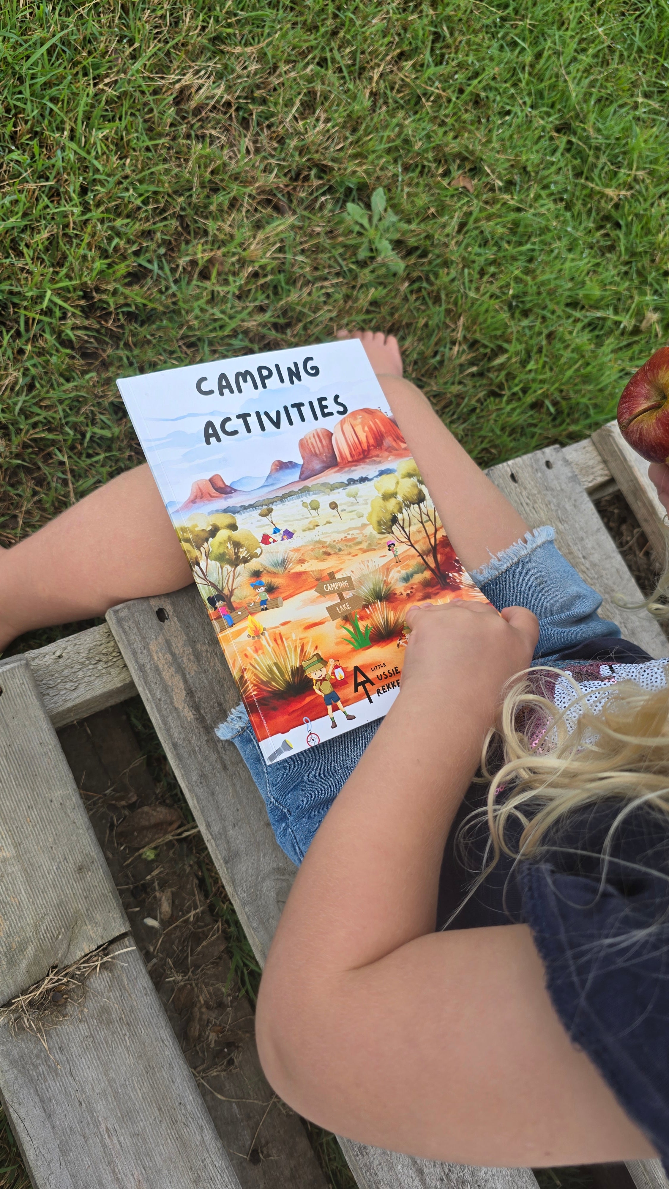 Camping activities book with child 