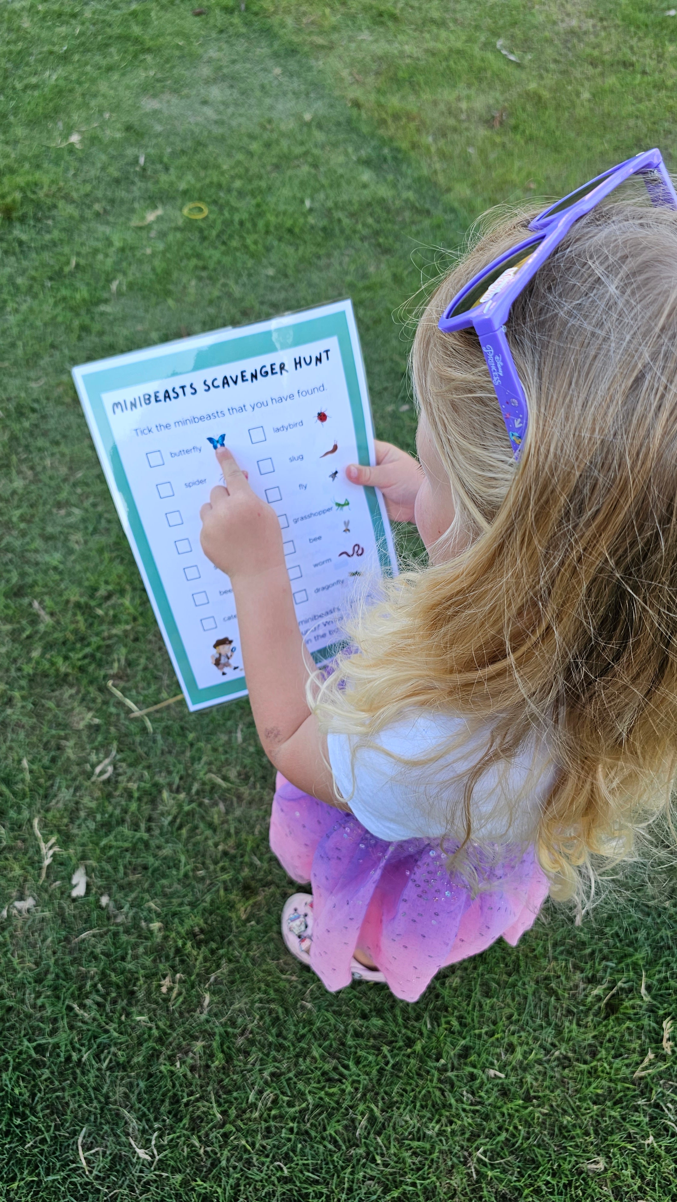 Minibeasts scavenger hunt activity sheet
