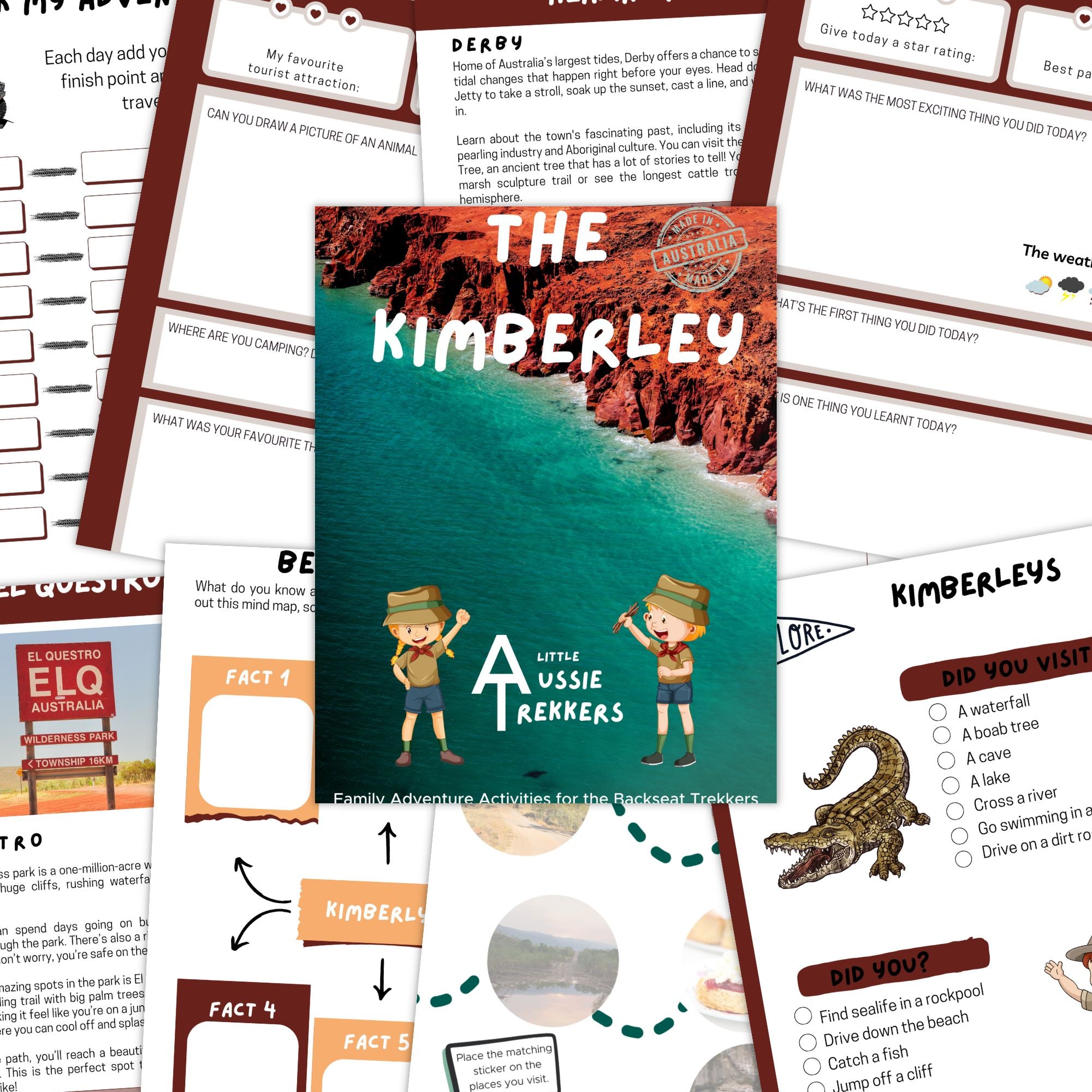 pages from a childrens journal titled the kimberley