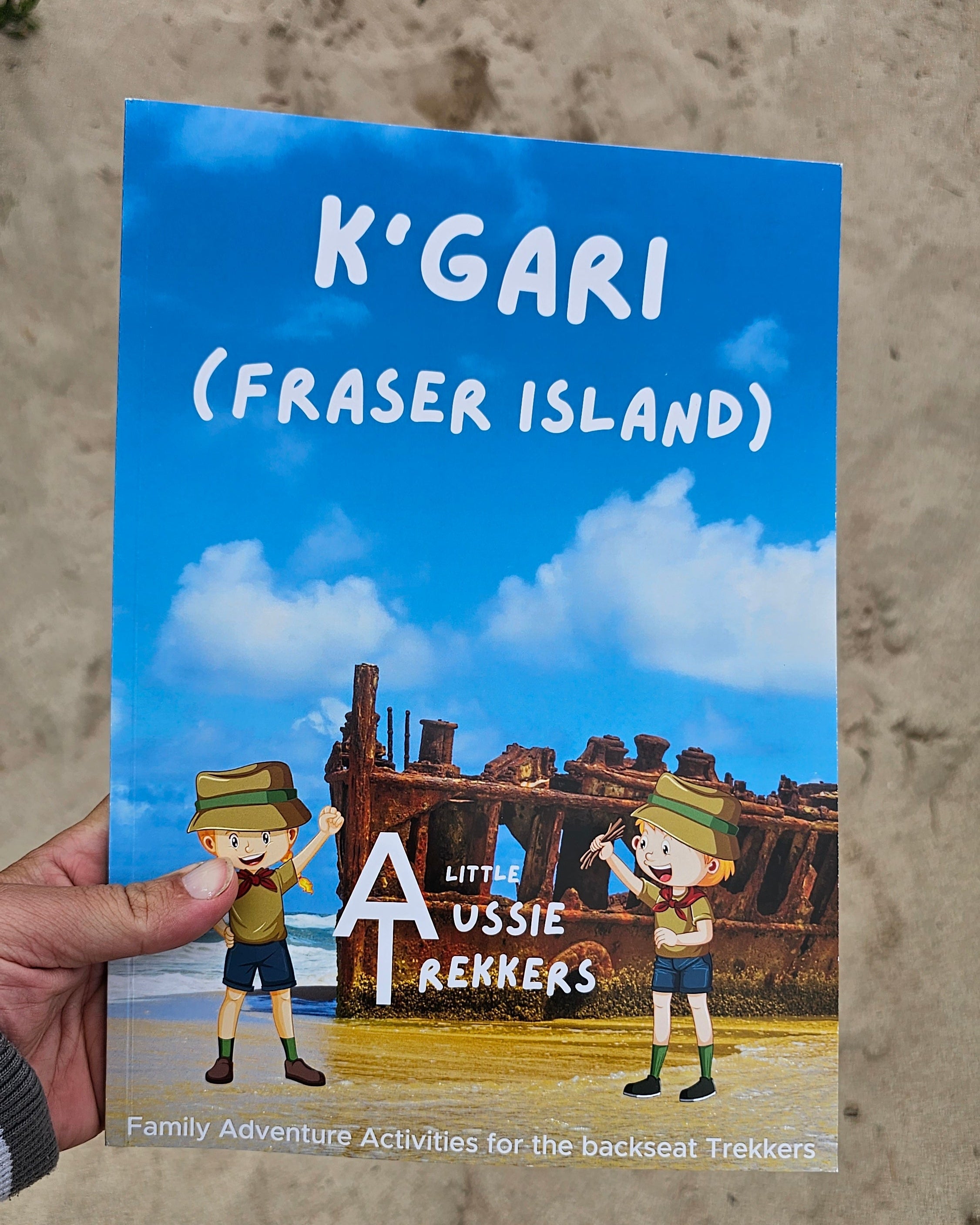 Kgari fraser island activity book being held